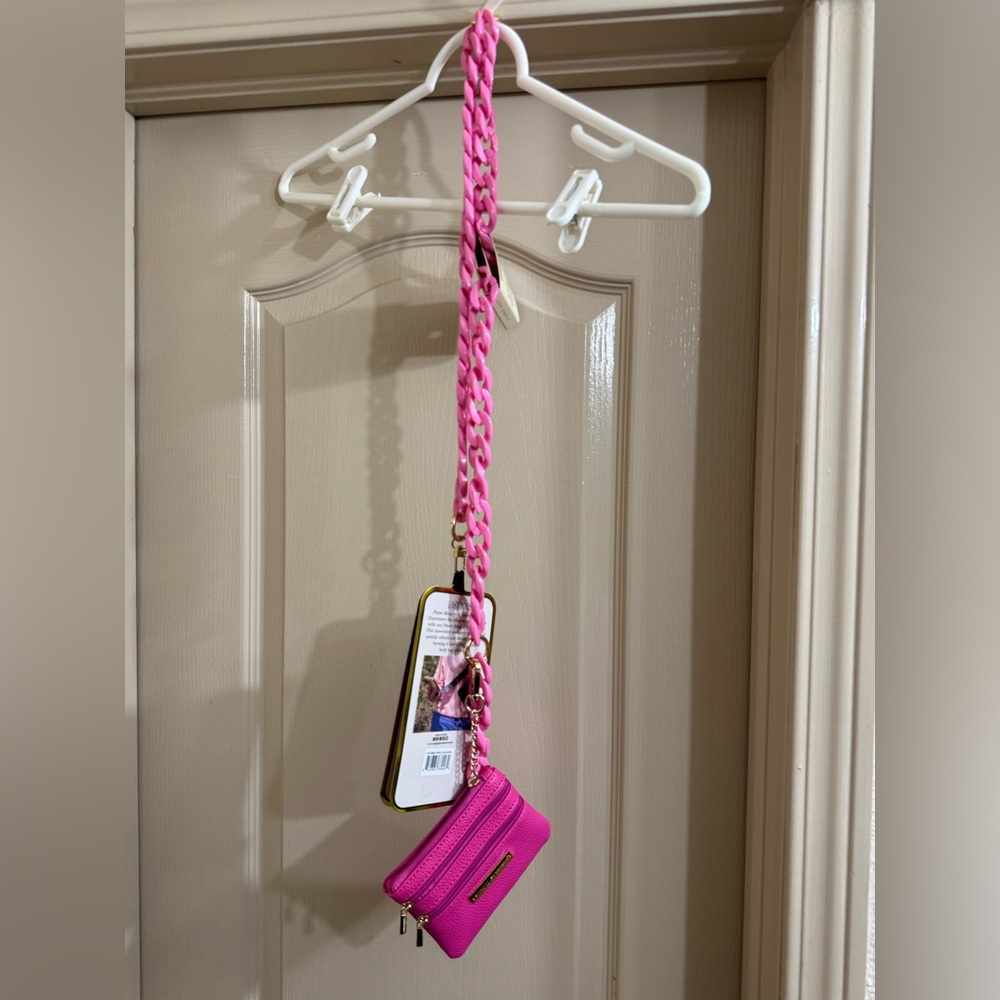 NWT Stylish Pink Phone Strap with Zippered Coin Purse - Picture 2 of 7